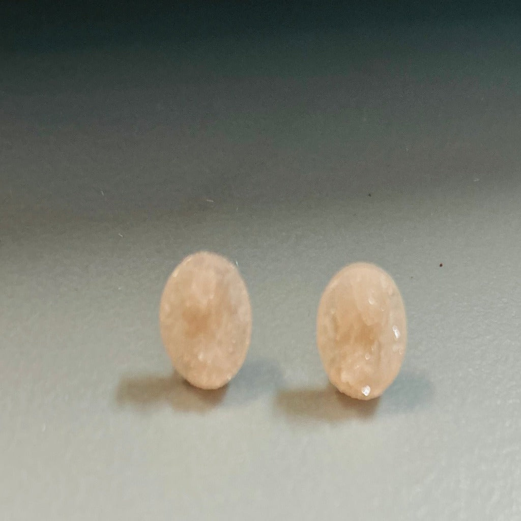 Peach Druzy Earrings