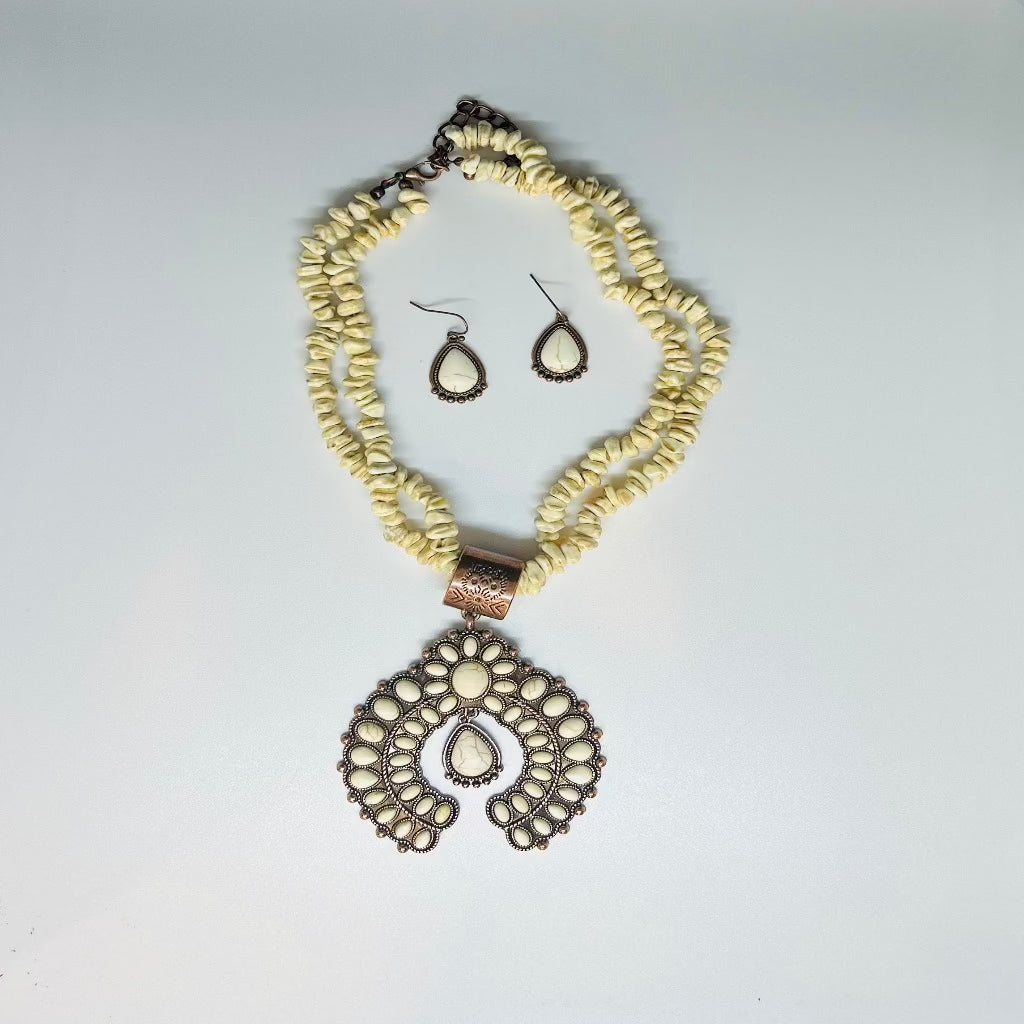 Koe Squash Blossom Necklace Set