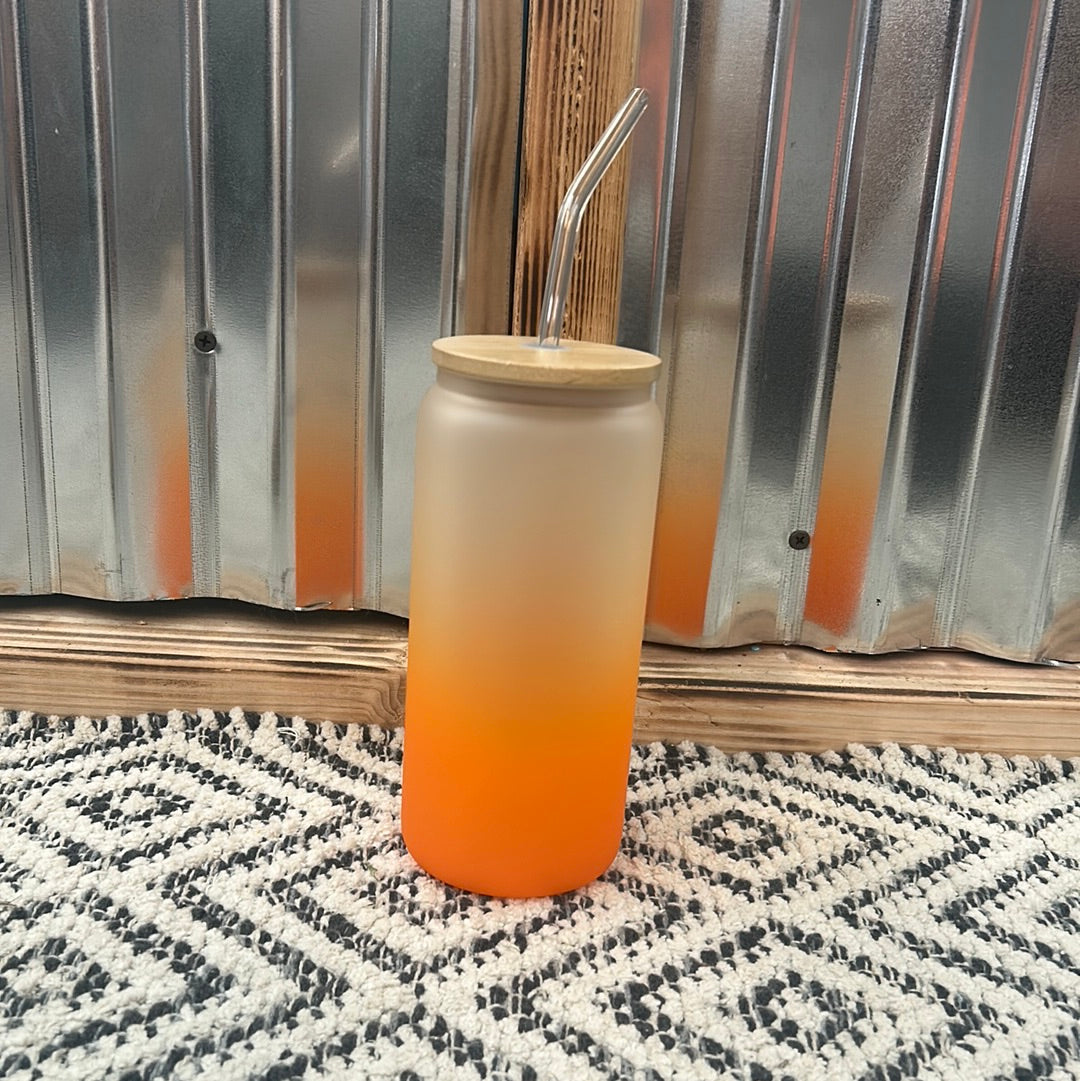 Orange/clear glass Tumbler