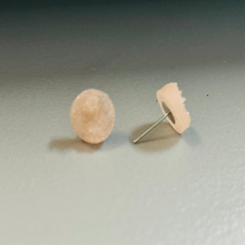 Peach Druzy Earrings