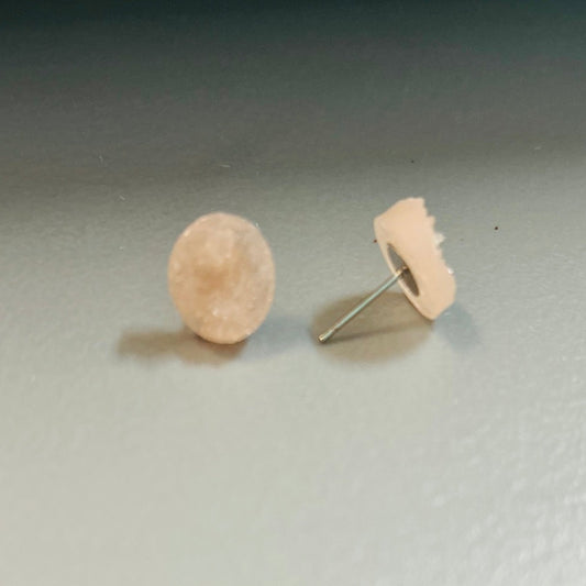 Peach Druzy Earrings