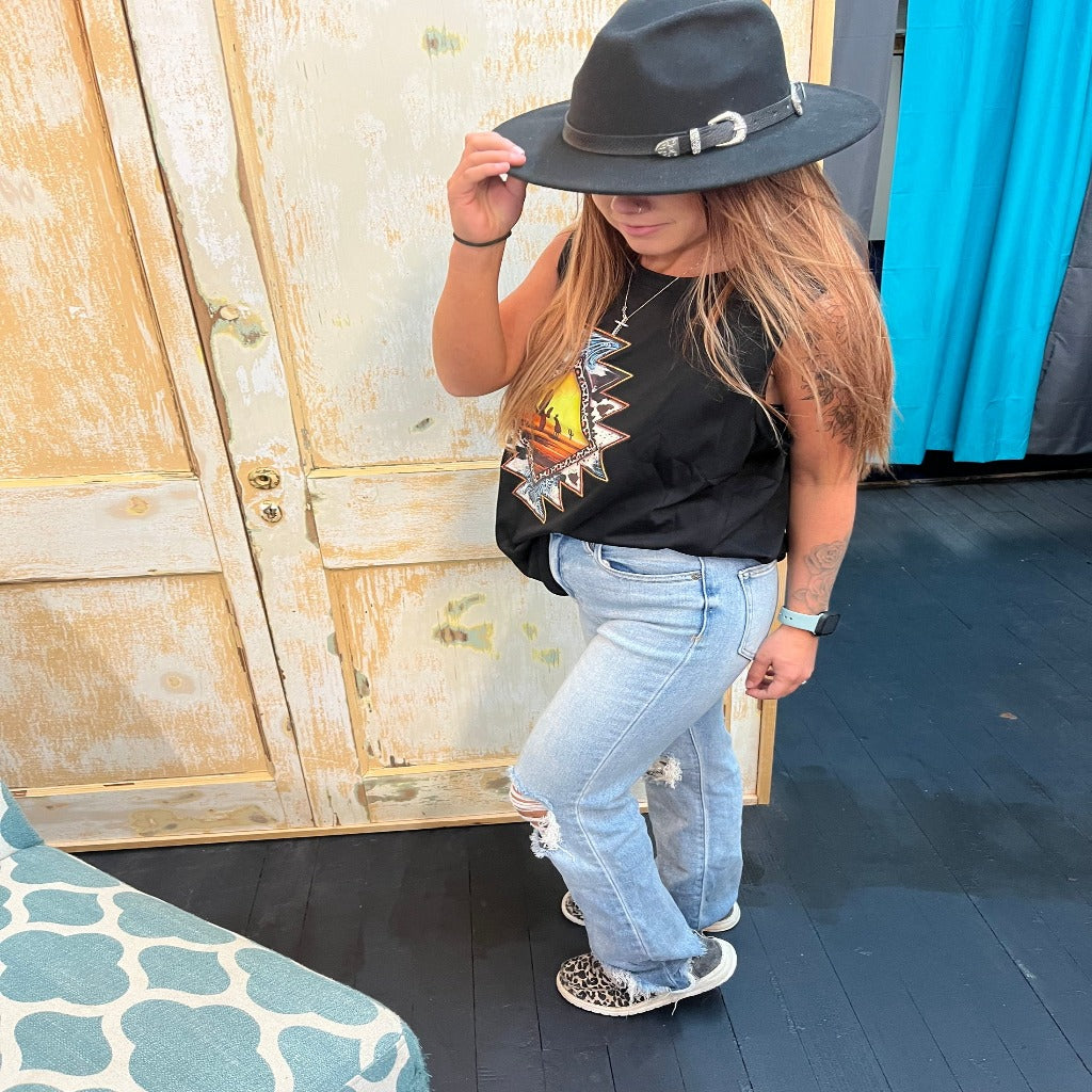Sunset Western Sleeveless Top