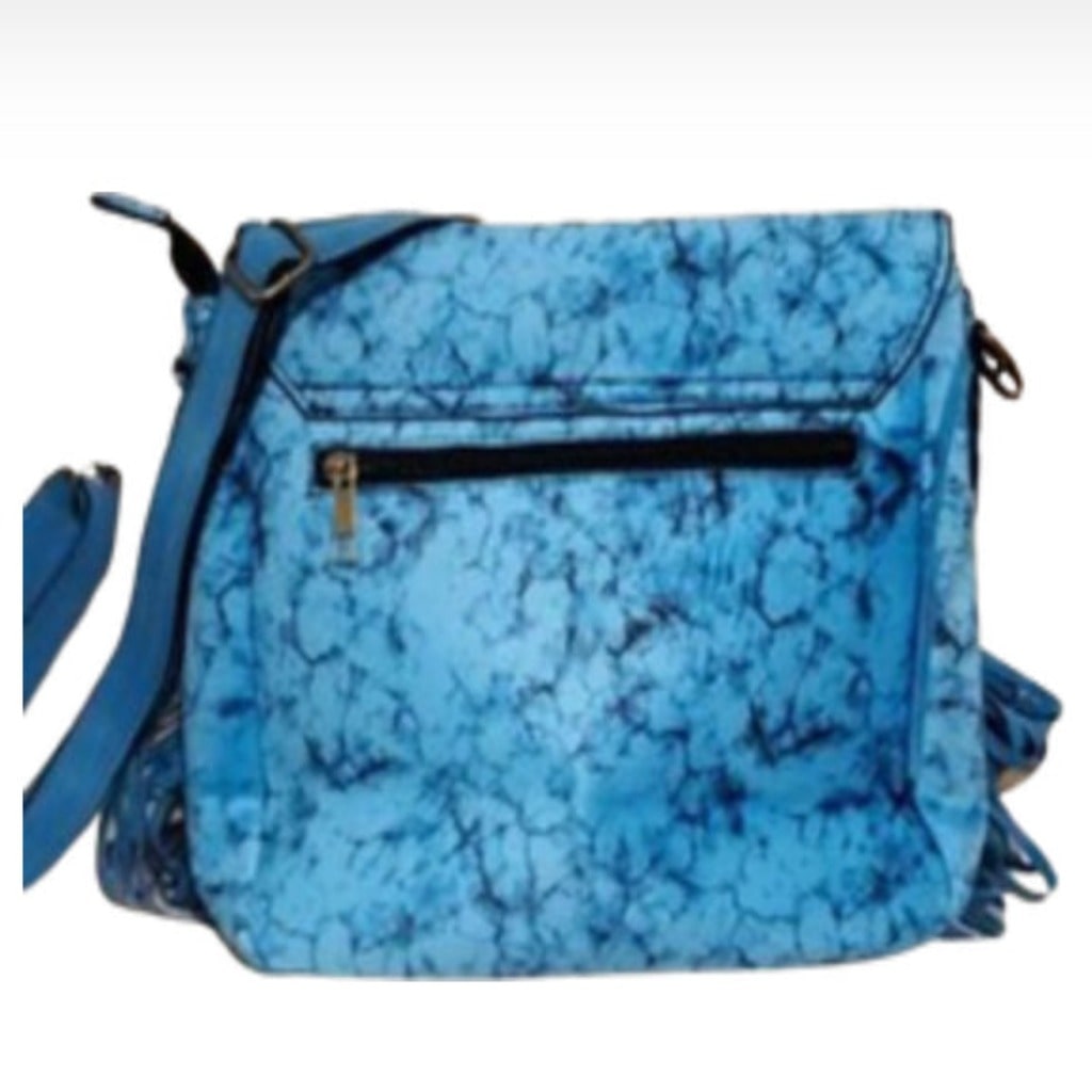 Blue Marble Fringe Purse