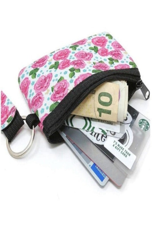 Rose Print Mini Wristlet