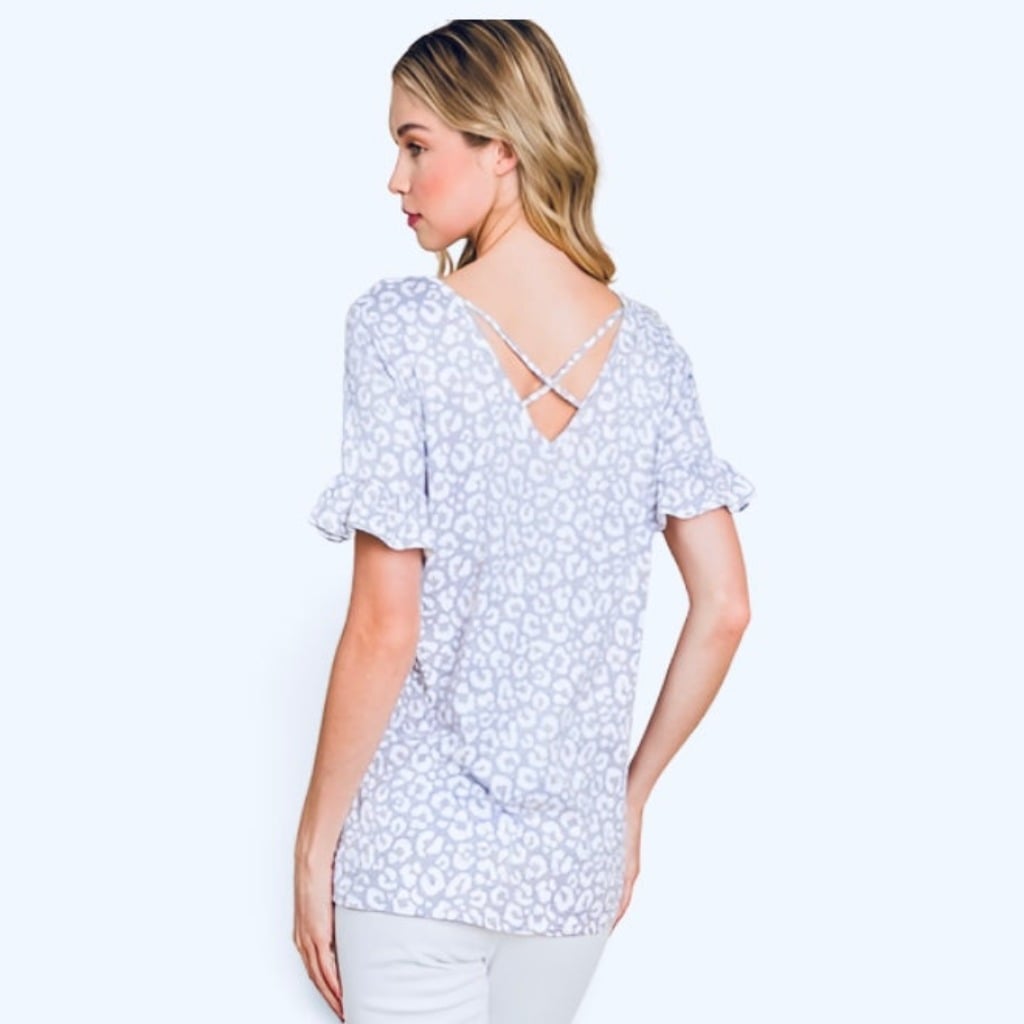 Leopard Ruffle Top
