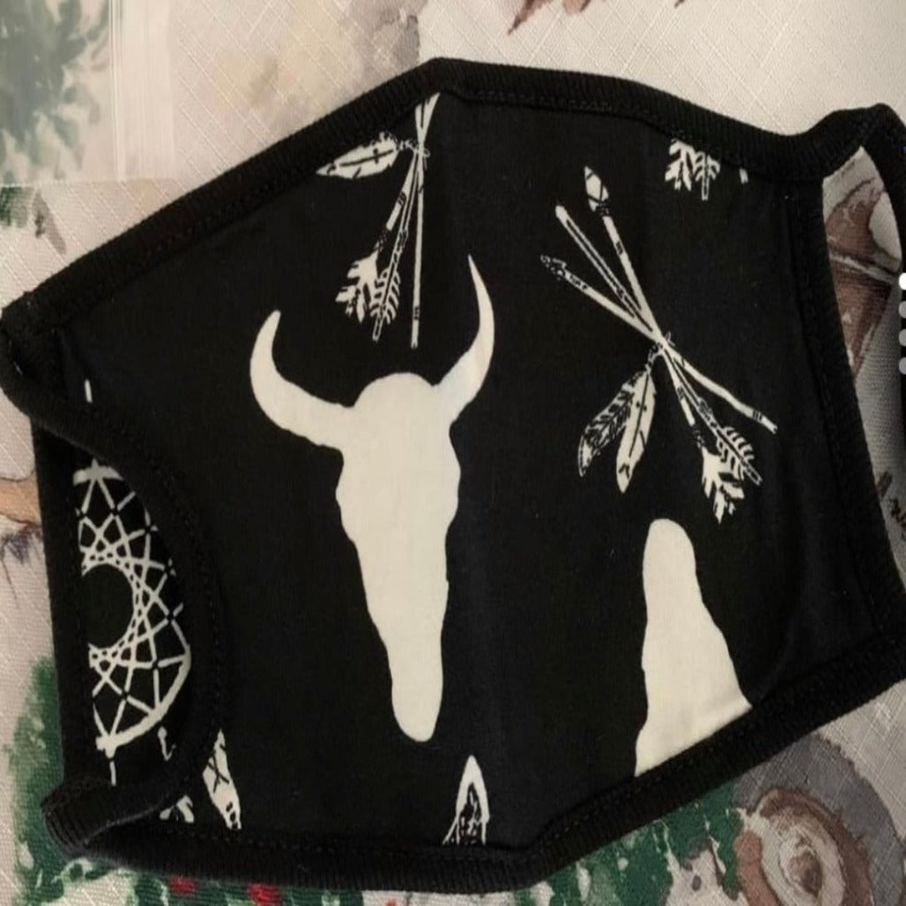 Bull skull Face Mask