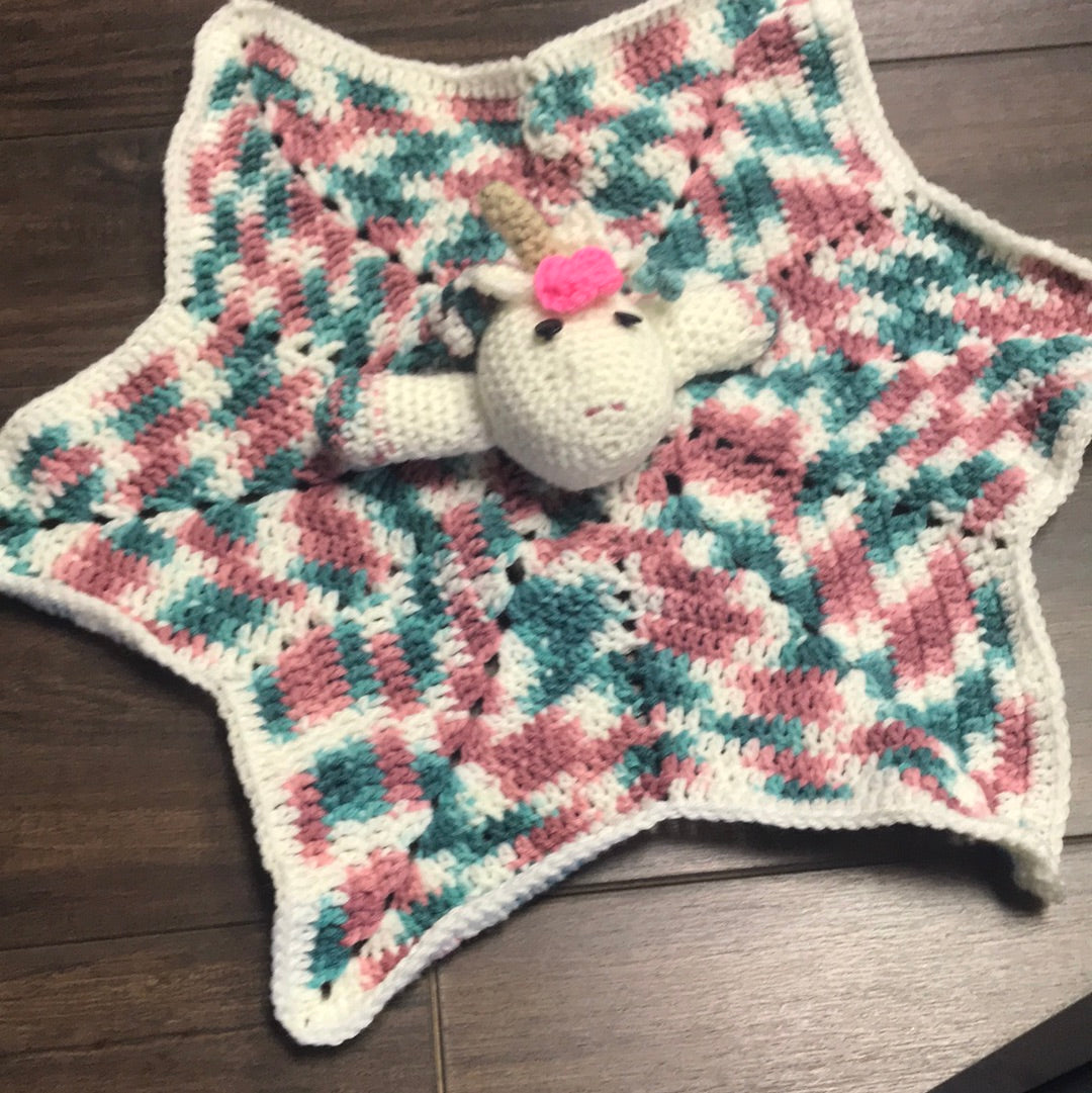Unicorn baby security blanket