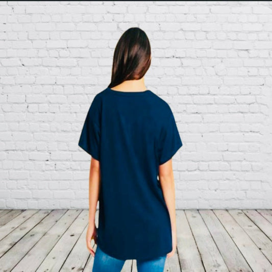 Solid Navy Blue Top