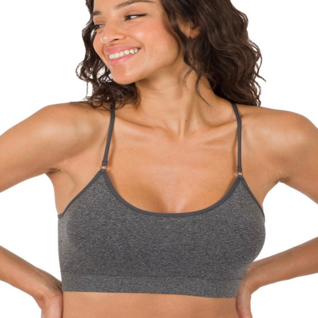 Charcoal Cross back Bra