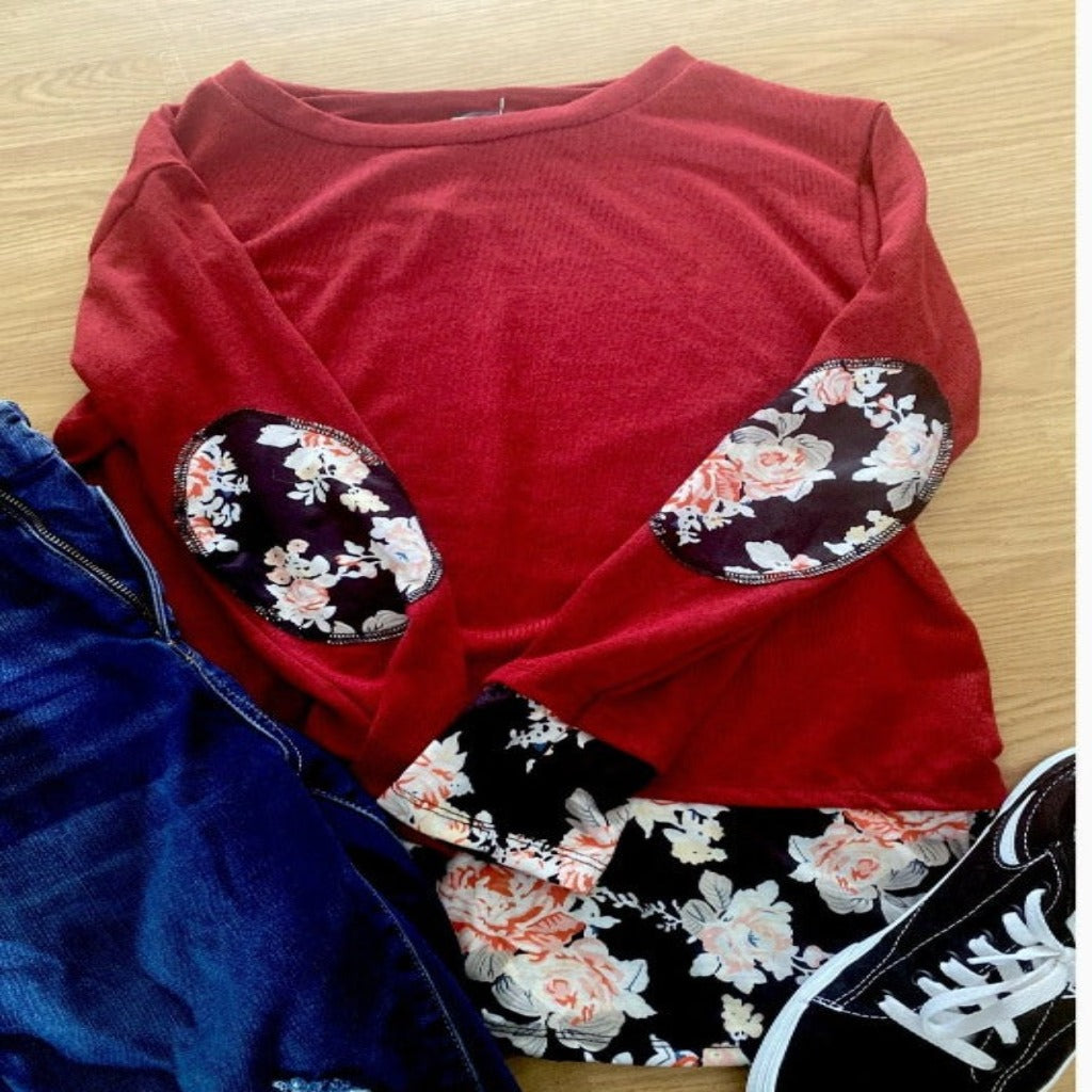 Long Sleeve with Floral Contrast