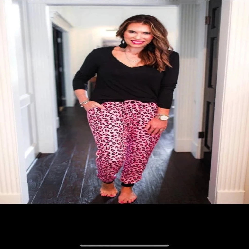 pink Leopard Joggers