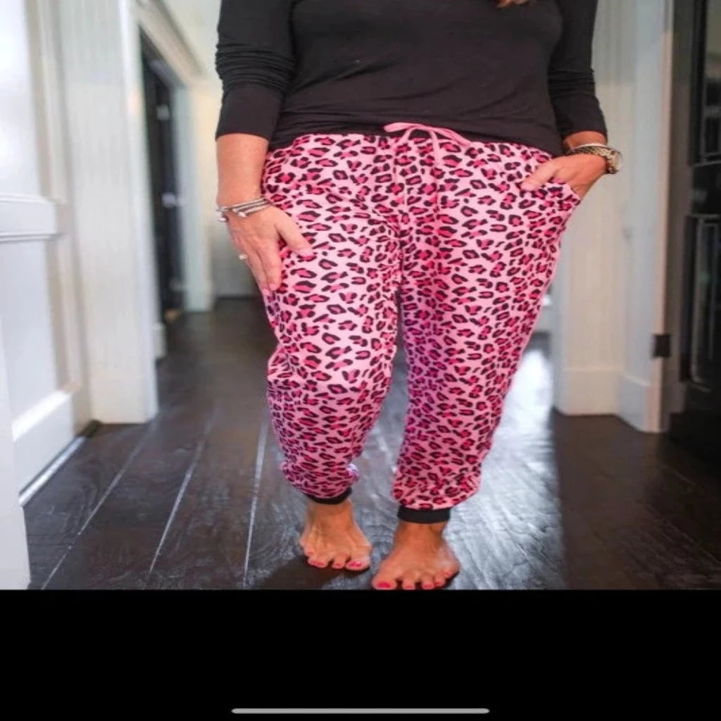 pink Leopard Joggers