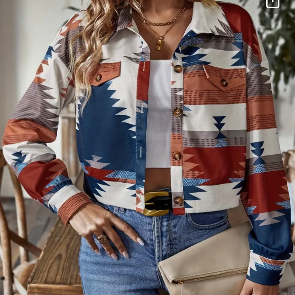 Front Jacket Aztec Print