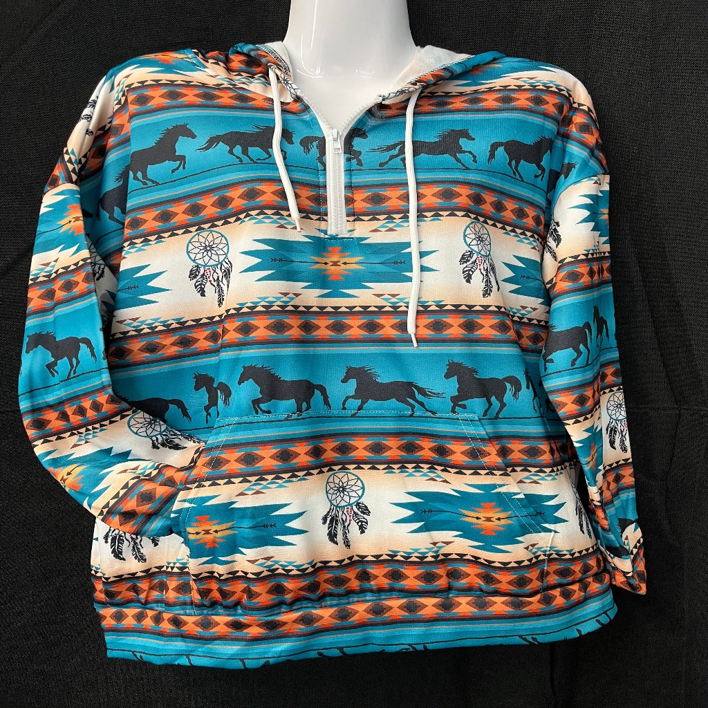 Aztec Hoodie with Kangaroo Pocket