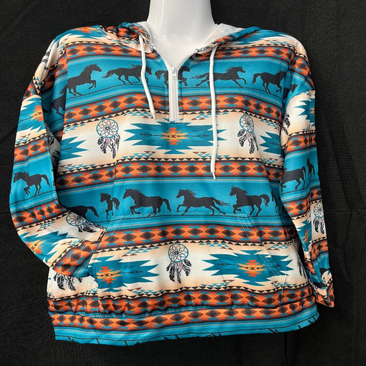 Aztec Hoodie with Kangaroo Pocket
