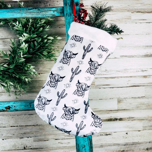 White Highland Cow Stocking