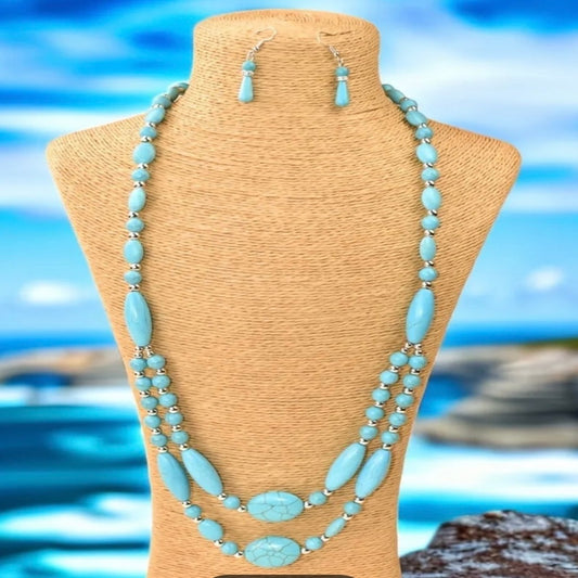 Pam Boho Necklace Earrings Set