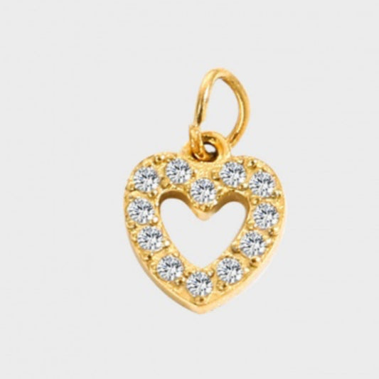 Rhinestone Heart Charm