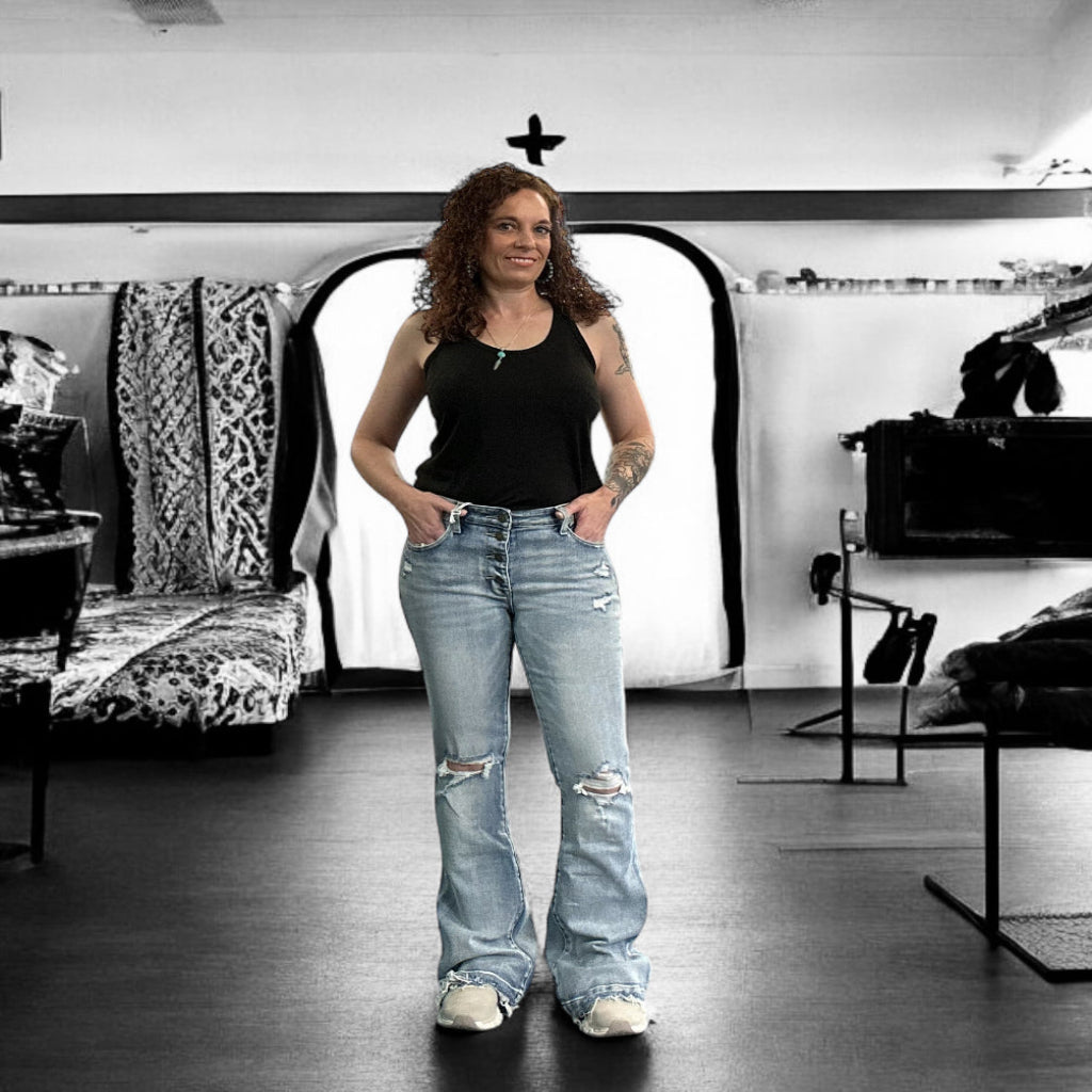 Mid Rise Flare Jeans