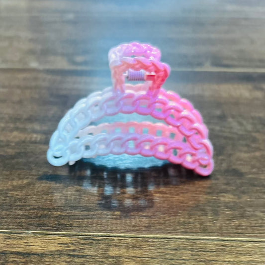 Pink and White Hair Claw