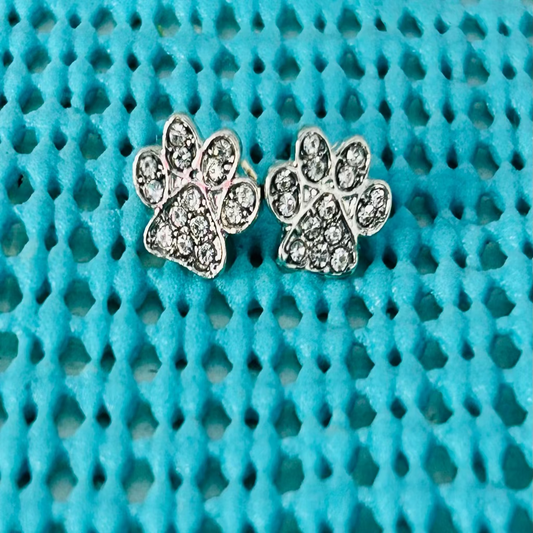 Paw Rhinestone Earrings