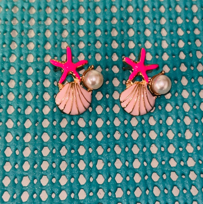 Pink Starfish Earrings