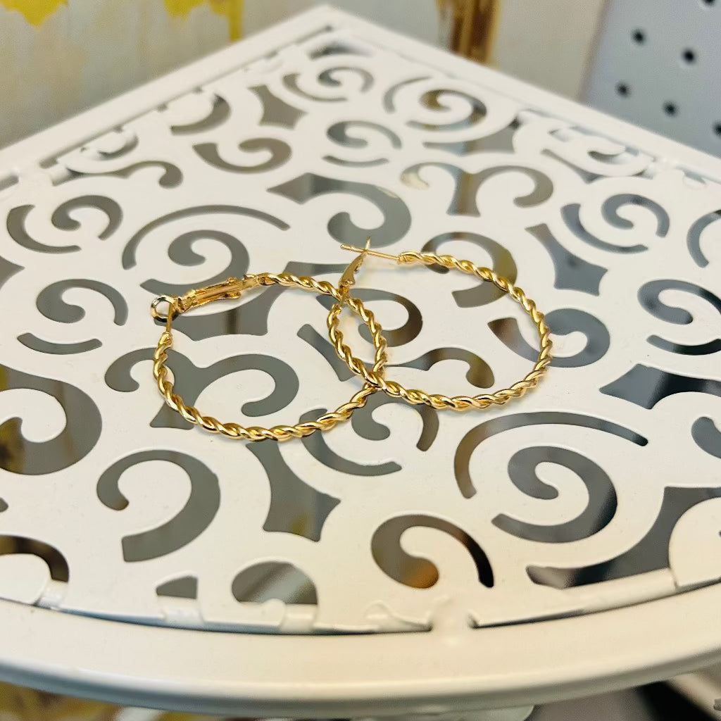 Twisted Rope Hoop Earrings