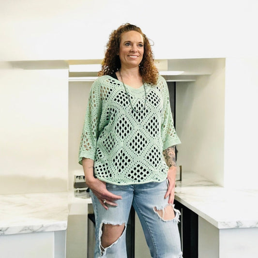 Green Crochet Top