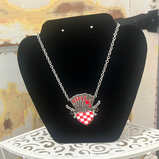 Red Ace Of Hearts Necklace