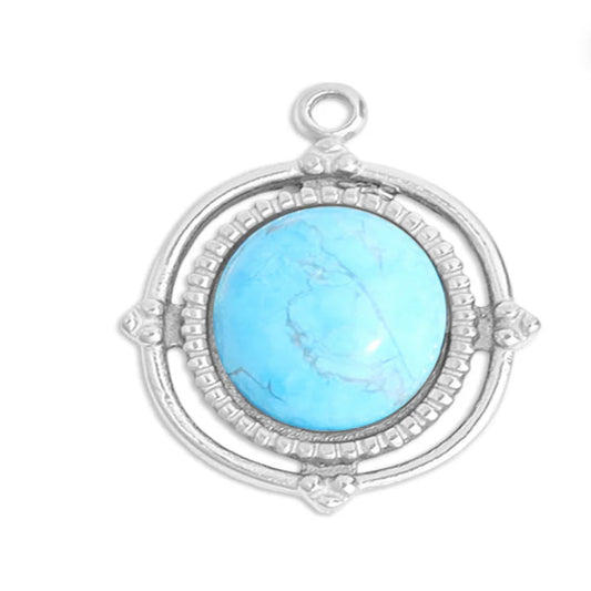 Oval Semi Precious Stone Charm