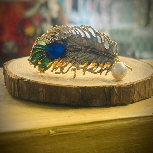 Vintage Feather Hair Clip