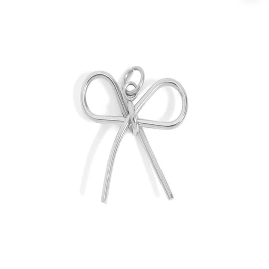 Thin Bow Silver Charm