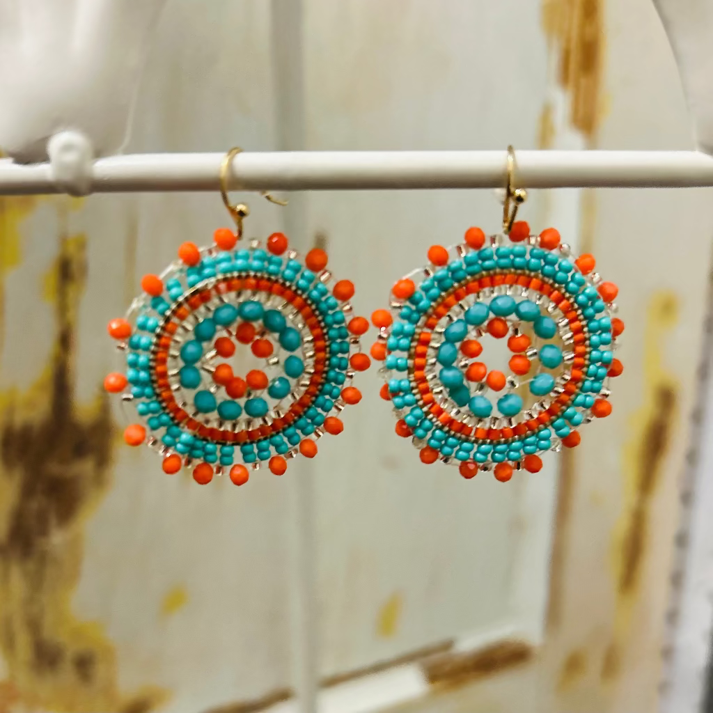 Orange Bead Earrings