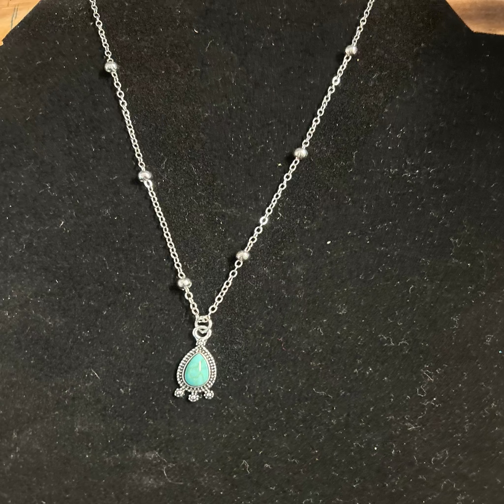 Turquoise Teardrop Necklace