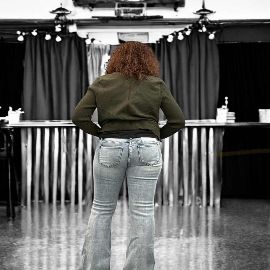 Mid Rise Flare Jeans