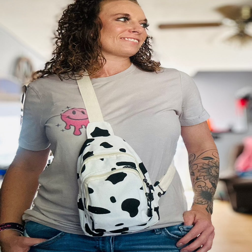 Cow Print Sling Bag