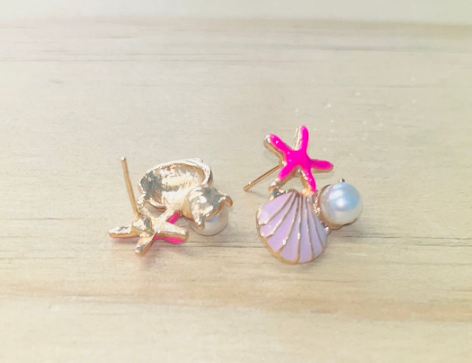 Pink Starfish Earrings