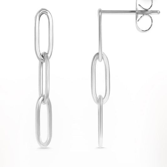 Silver Paperclip Earrings