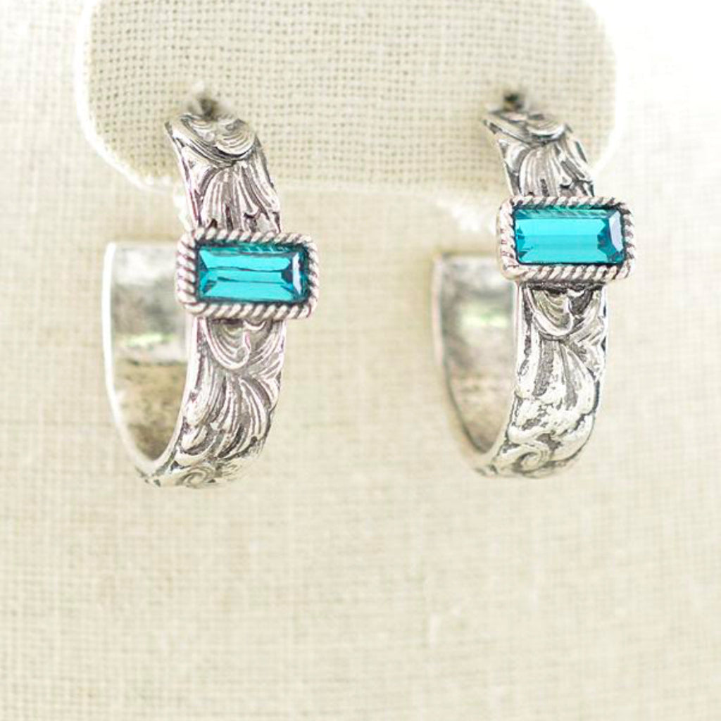 Tooled Hoop Earrings