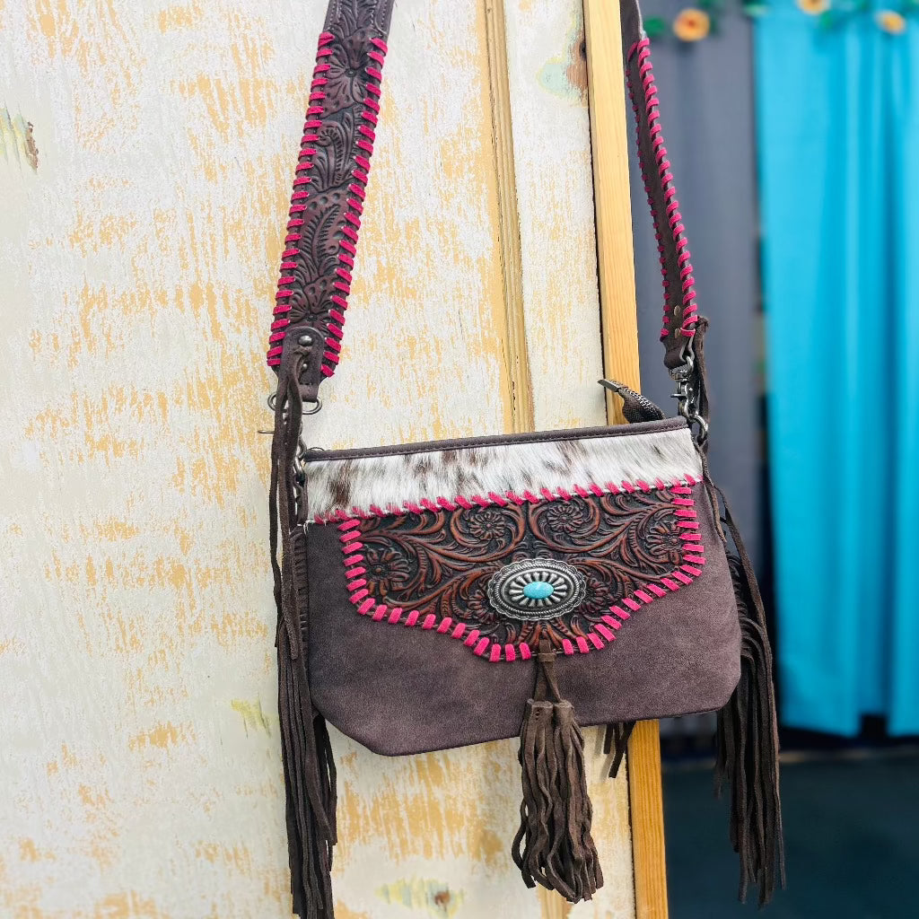 Floral Tooled Handbag