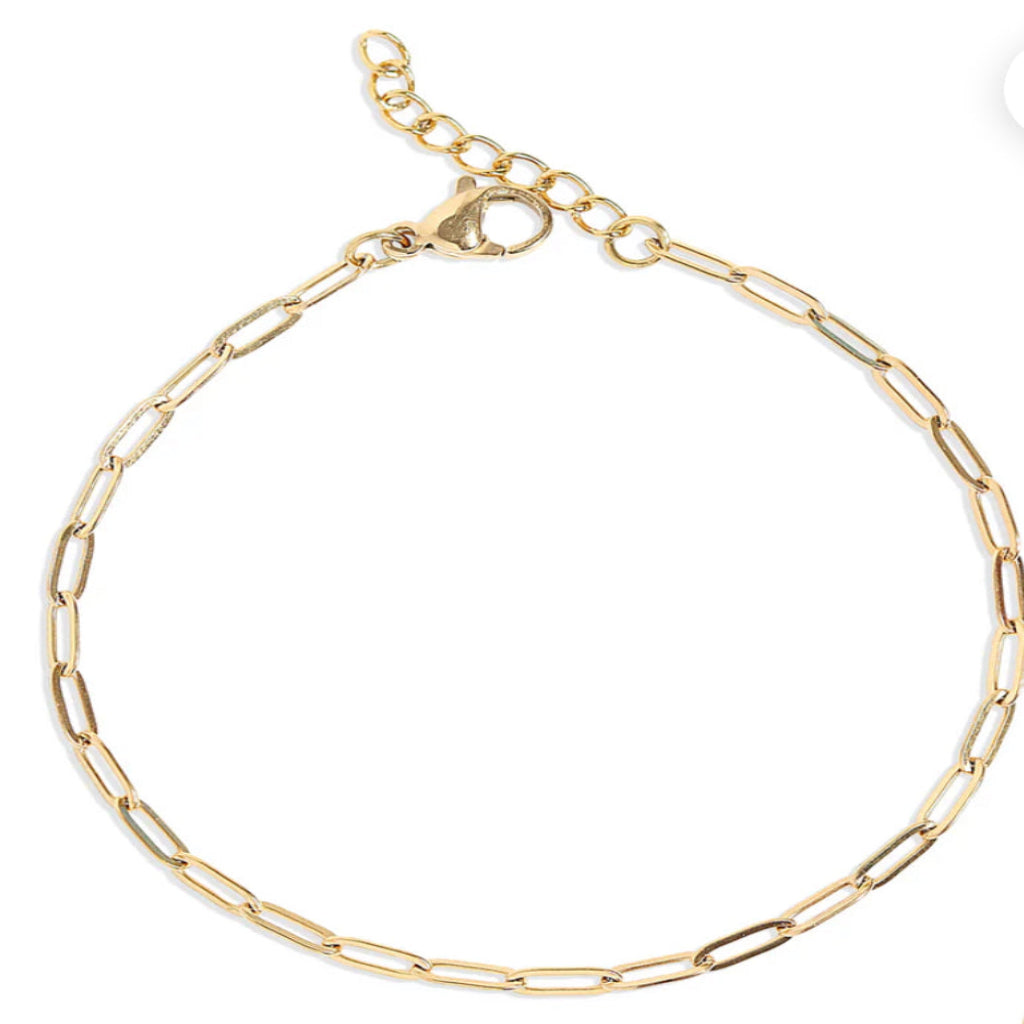 Gold paperclip Bracelet