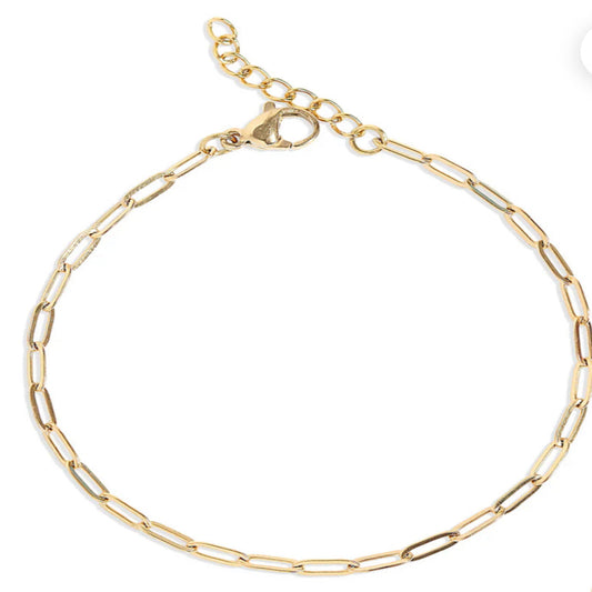 Gold paperclip Bracelet