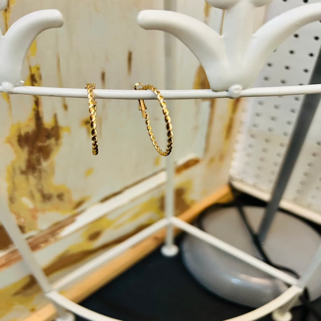Twisted Rope Hoop Earrings