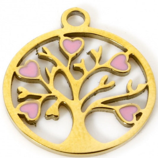 Pink Tree Of Life Charm