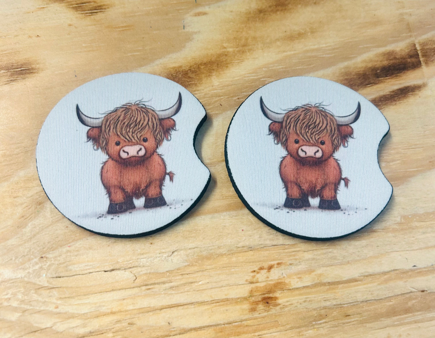 Highland Cow Car Coasters