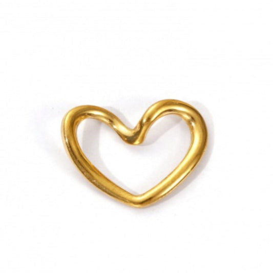 Gold Hollow Heart Charm