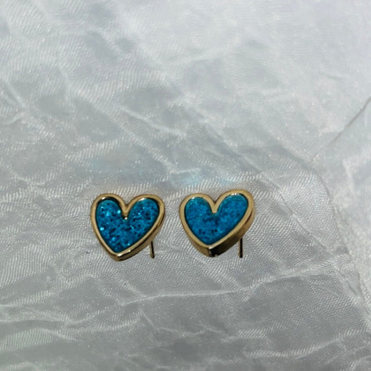 Blue Heart Earrings