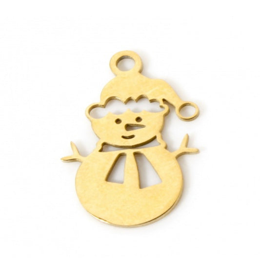 Gold Snowman Charm