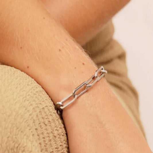 Silver Paperclip Bracelet