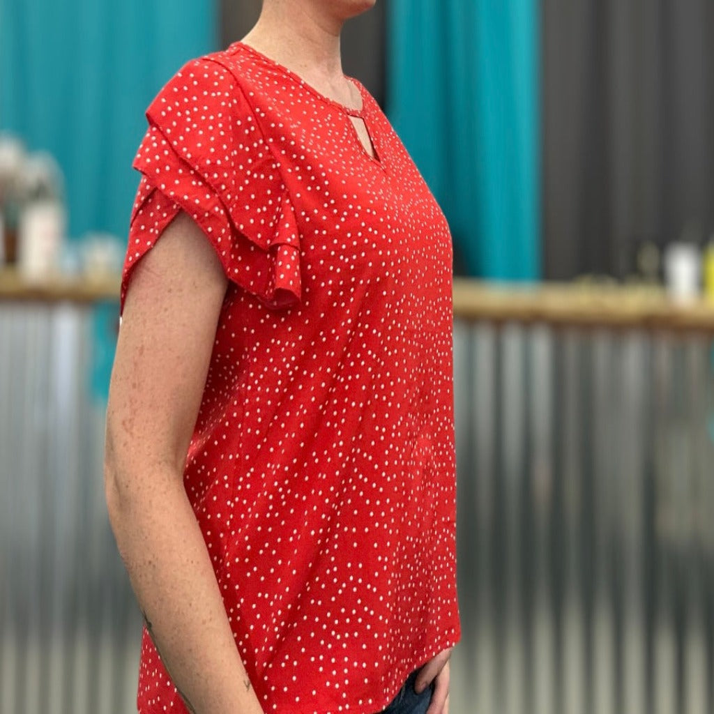 Red polkadot Top